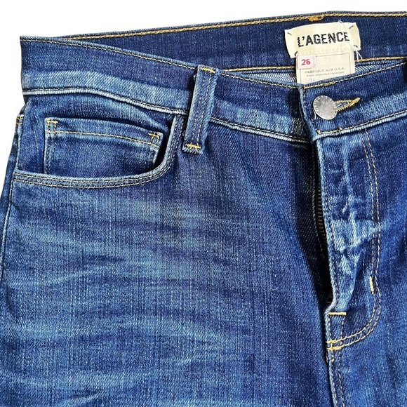 L'AGENCE Rachel Ripped Crop Slim Fit
Blue Slouch Cuffed Jeans Size 26
High Rise - Picture 5 of 11